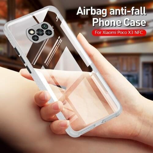 Transparent Acrylic Back Cover for Pocophone X 3 NFC Case Little Poko Poco X3 Pro Tires Texture Bumper Silicone Shockproof Coque