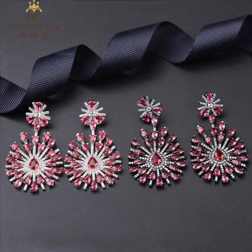 Full zircon tassel earrings maiden court style dinner earrings bride earrings wholesale DZ 4