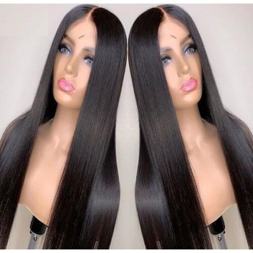 Silky Straight Synthetic Frontal Lace Wigs for Women with Baby Hair Glueless Synthetic Lace Wig Heat Resistant Fiber Hair