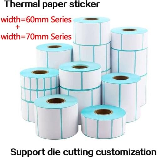 High Quality Self Adhesive Blank Heat Sensitive Direct Thermal Labels Paper Stickers 60 70mm Accept Custom Order and Waterproof