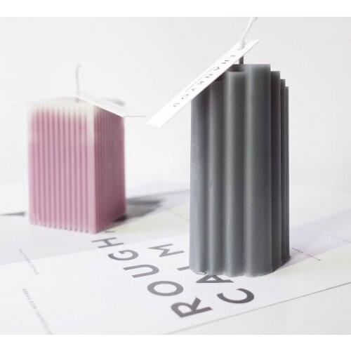 Wax Candle molds Ripple Acrylic plastic candle mold,Stripe Building Paraffin Beeswax Candle Mold, Handmade Birthday Candles mold