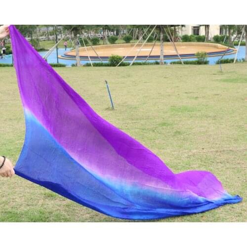 High quality 100% Silk cheap belly dance veils womens sexy 100% silk belly dance veil wholesale Purple + blue 250/270x114cm