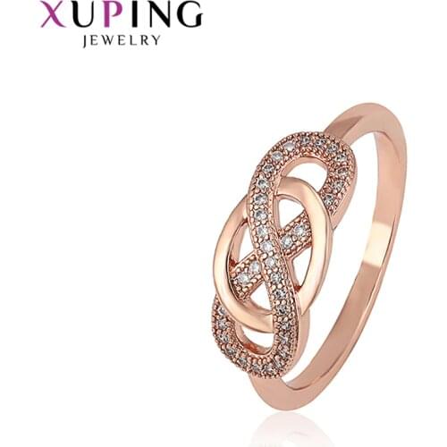 Xuping Luxury Jewelry Ring for Women Fashion Gifts Rose Gold Color Plated Engagement Rings for Women 16112