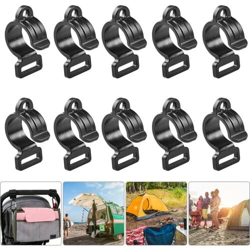 10Pcs Tent Hook C Shape Suspension Hooks Outdoor Camping Awning Pole Inner Hanger Clips Tent ClipTent Accessories Black