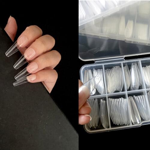 100pcs/box New Ballerina Design Transparent/Natural/white Fake False Nails Artificial Long Press On Nails Capsule Ongle 2019