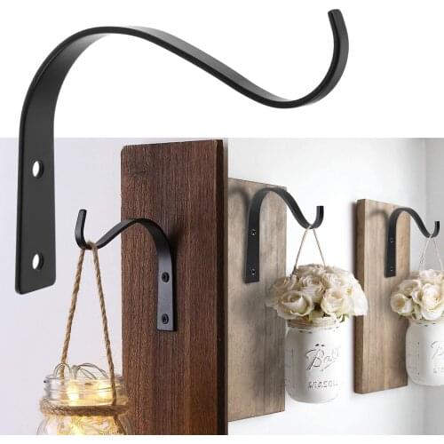 4/2/1 PC 4.5 inch Flower Plant Pot Basket Hook Bending Iron Flowerpot Plant Outdoor Basket Hanger Hanging Bracket Garden Decor