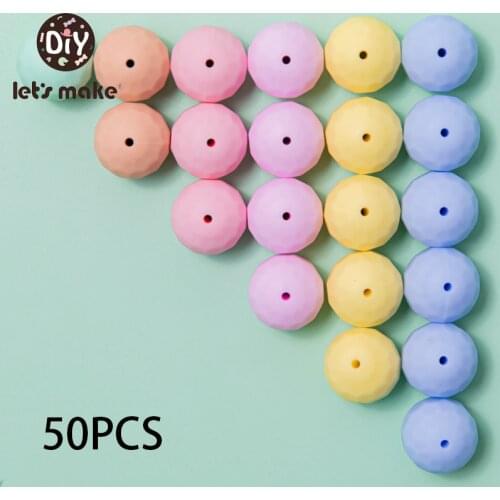 Lets make 50PCS 15MM Silicone Beads BPA Free ECO-friendly Round Beads Food Grade Newborn Care DIY Teething Accessories