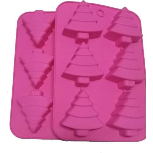 6 cavity Xmas tree shape silicone mold fondant cake decoration mold ice mold resin clay craft mold DIY tool