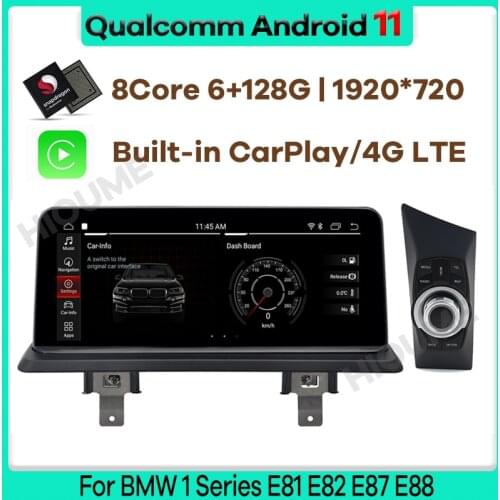 10.25" Snapdragon 8Core 4+64G Android 10 Car Multimedia Player GPS Navigation for BMW 1 Series 120i E81 E82 E87 E88 Radio Stereo