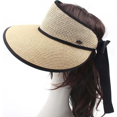 Bow All-match Sunshade And Sunscreen Empty Sun Hat Sweat Belt Design Breathable Durable Airy Sun Hat