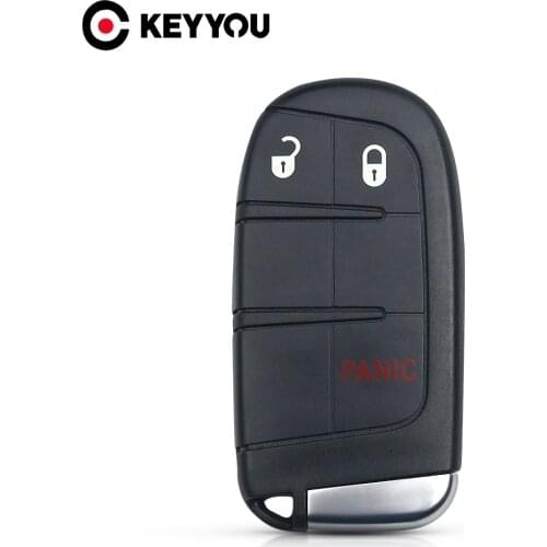 KEYYOU For Jeep Grand Cherokee Dodge Ram 1500 Journey Charger Dart Challenger Durango Fiat 2+1 Buttons Smart Car Key Shell Fob