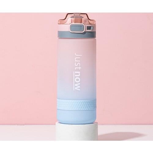500ml/600ml Cute New Fashion Water Bottle with Straw BPA Free Portable Outdoor Sport Cute Drinking Plastic Bottles Eco-Friendly