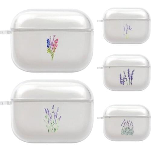 Lavender Purple Floral Flowers TPU Case For Airpods Pro Earphone Case For Airpods Wireless Bluetooth Case For AirPods 3