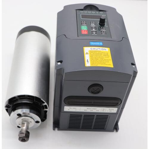 1.5KW air cooling spindle motor 80mm diameter ER11 24000rpm for 3D engraving machine +1 piece 1.5kw inverter