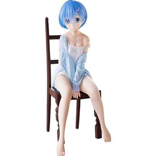 20cm 2 Types Anime Sitting posture Rem Life In A Different World From Zero Rem Ram Pajamas Girl Figure PVC Action Figure