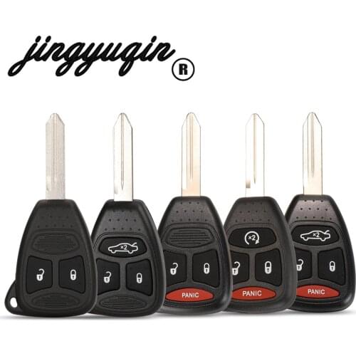 Jingyuqin 3/4 Button For Dodge Chrysler Jeep Dakota Durango Charger 300 Aspen Grand Cherokee Smart Remote Car Key Shell Case