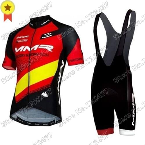 Team MMR Cycling Jersey Set Men Cycling Clothing Summer Race Road Bike Suit Bicycle Tops Bib Shorts MTB Maillot Ropa Ciclismo
