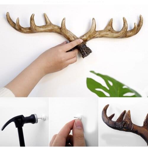 Retro Antler Hook Decoration Wall Hanging Coat Rack Clothing Store Entrance Wall Decoration Wall Key Hook D1