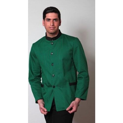 Jacket coat by intercom entry system bar Korean stripe hotel cotton bartender work