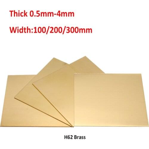 Brass Sheet H62 Brass Plate Brass Flat For Frame Model Mould DIY Contruction Brass Pad Thick 0.5-4mm Width 100/200/300mm