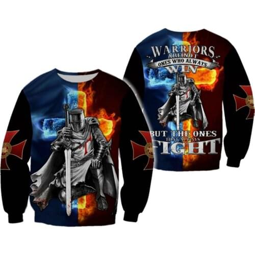 Knight Templar 3D printed sweatshirt Harajuku clothing trend pullover novelty spring and summer 2021 men and women