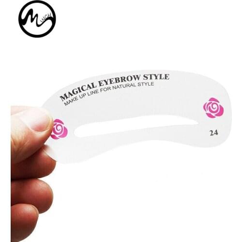 MINCH 2 set 24 Styles Women Eyebrow Model Eyebrow Shaper Grooming Stencil Kit Template Make-Up DIY Beauty Eyebrow Help Tools