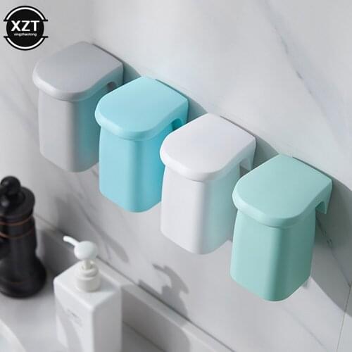 Bathroom Magnetic Suction Mouthwash Cup Wall-mounted Plastic Drain Shelf Holder Tooth Brushing Cups Household Bathroom Supplies