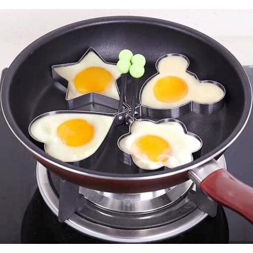 New 1/5pcs Egg Ring Egg Mold Stainless Steel Fried Egg Pancake Mold Egg Cooker Pancake Rings Maker Mould Kitchen Cooking Tools