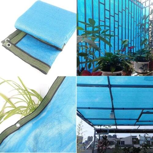 New 8Pin 90% Shading Blue Sun Shade Net Anti-UV HDPE Sun Sails Garden Yard Sun Shelter Awnings Plants Cover Balcony Sunshade Net