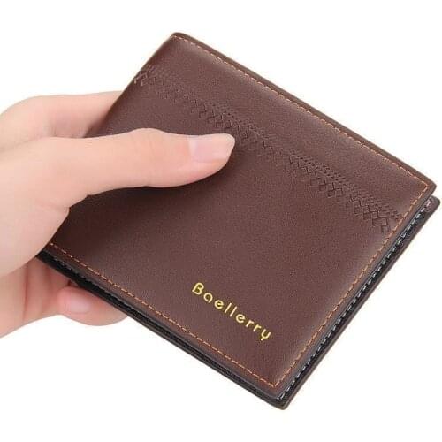 New Mens Short Style Horizontal Style Multi-card Position Fashion Leisure Open Wallet