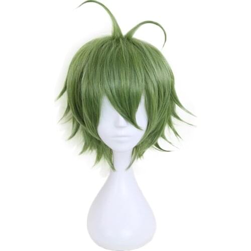 Anime Danganronpa Rantaro Amami Rantarou Green Short Wig Cosplay Costume Dangan Ronpa V3 Heat Resistant Synthetic Hair Wigs