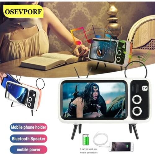 Retro Portable Wireless Bluetooth Speaker Home TV Phone Bracket BT Speaker Audio for iPhone 12 11 Pro X Huawei P20 Samsung Stand