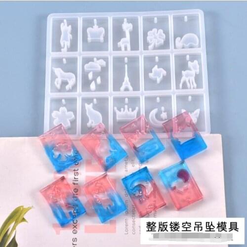 Transparent Silicone Mould Dried Flower Resin Decorative Craft DIY Cat animal pendant Mold epoxy resin molds for jewelry