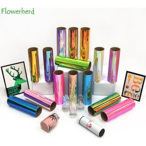 12in Self-adhesive Rainbow Multi-angle Color Change Vinyl HTV Rolls Bundle for Cricut Silhouette Cameo DIY Decor Lettering Film