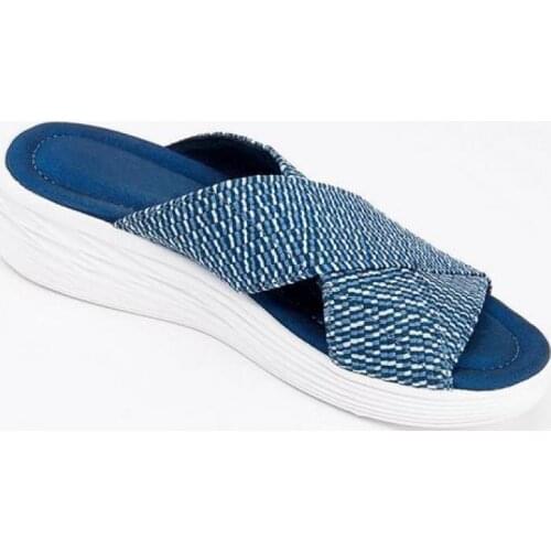 Women Slippers New Summer Comfortable Cross Slides Flip Flops Soft Sole Wedges Fashion Casual Shoes Plus Size Ladies Sandals