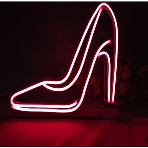 Ins LED Neon Sign Decoration Gifts Shop Portable High-heeled Lights Dimming Holiday Neon for Patry Propose Marriage Home Decor