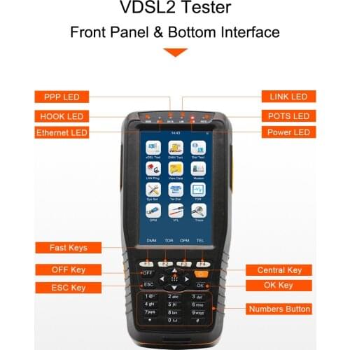 TM-600 Plus 35B Profile VDSL2 Tester Tester Tone Tracker TDR Cable Fault Locator Optical power meter Select