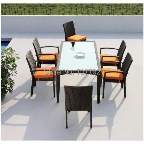 7-Piece Outdoor Furniture Square Patio Garden Dining Set