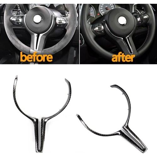 Car Steering Wheel Inner Cover Trim Real Carbon Fiber Decoration Accessories For BMW M Series F80 M3/F82 F83 M4/F10 M5/F12 M6