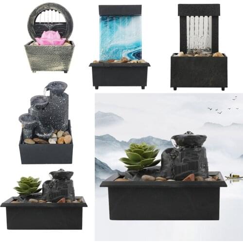 Waterfall Scene Tabletop Feng Shui Meditation Waterfall Fountain Indoor Fountain Waterfall Living Room Lights