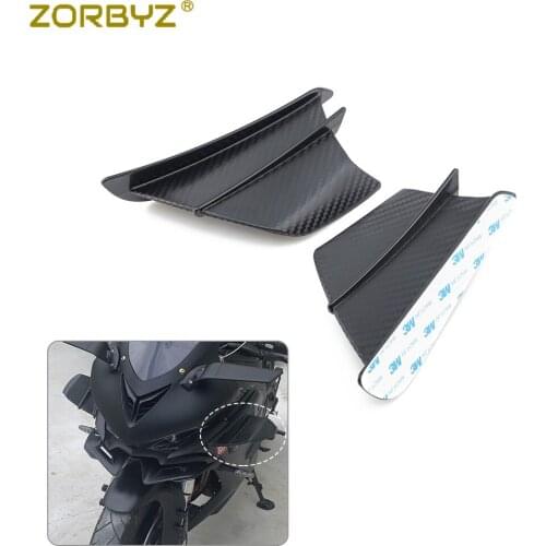 ZORBYZ Matte Motorcycle Carbon Fiber Winglets Air Deflector For BMW Honda Yamaha Suzuki Kawasaki
