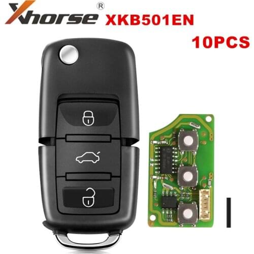 10PCS/LOT XHORSE XKB501EN Wired Universal Remote Key for Volkswagen B5 Type 3 Buttons for VVDI Key Tool English Version