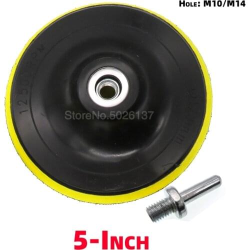 5 Inch Rotary Backup Sanding Pad Disc M10 M14 Machine Thread Come With Drill Adapter For Grinding & Polishing Backing Pads