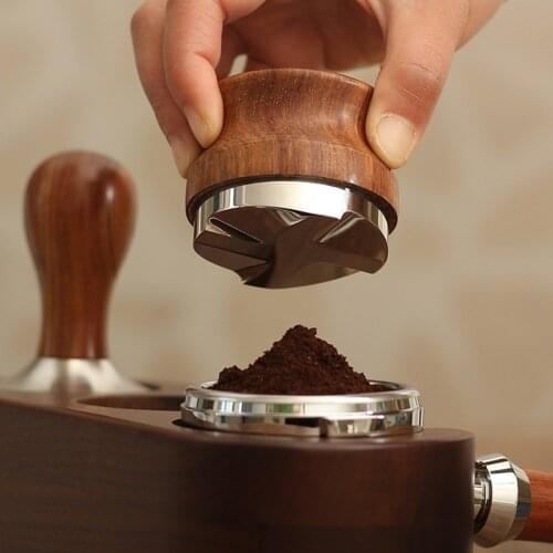 58MM Coffee Tamper Four Angled Slopes Rose Wood Coffee Powder Hammer Espresso Maker Cafe Barista Tools Machine Accessories