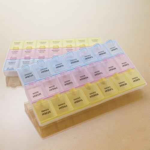 7 Days Weekly Pill Medicine Box 3 Rows 21 Squares Tablet Pill Splitters Box Holder Medicine Storage Organizer Container Case
