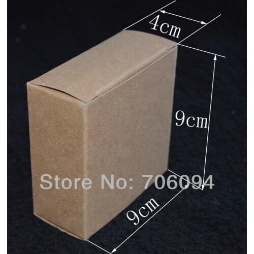 9*9*4CM,100pcs/lot,Cosmetic/Jewerly kraft paper box Brown kraft handmade gift boxes,Essential oil box,custom box logo