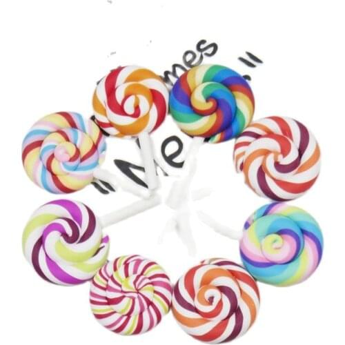 1PCS Dazzling Rainbow Swirl Lollipop WITHOUT CLIP Girl Hair Accessory For DIY Headdress Semi-finished Products 2019 Accessories