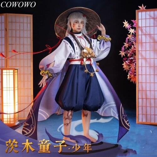 Anime! Onmyoji Ibaraki-Douji Early Youth Game Suit Kimono Uniform Cosplay Costume Halloween Carnival Party Role Play Outfit Men