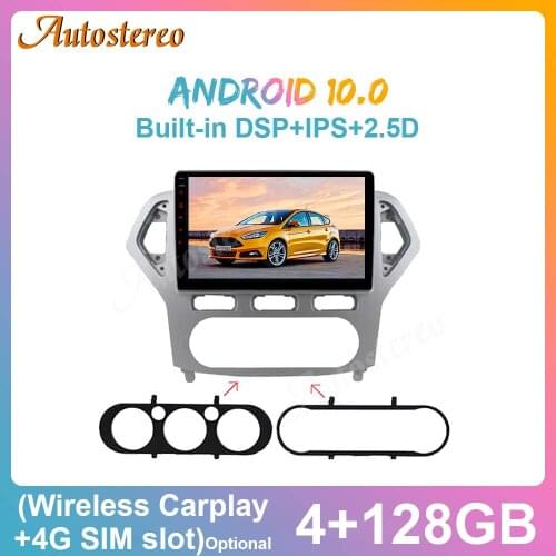For Ford Mondeo MK4 2007-10 Carplay Android 10 128G Car GPS Navigation Multimedia Autoradio Video Player Tape Recorder Head Unit