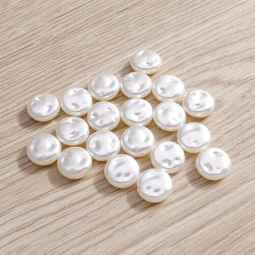 60pcs/lot 12*12mm Imitation Pearls Loose Spacer Beads For DIY Making Necklace Bracelet Handmade Jewelry Finding Accessories